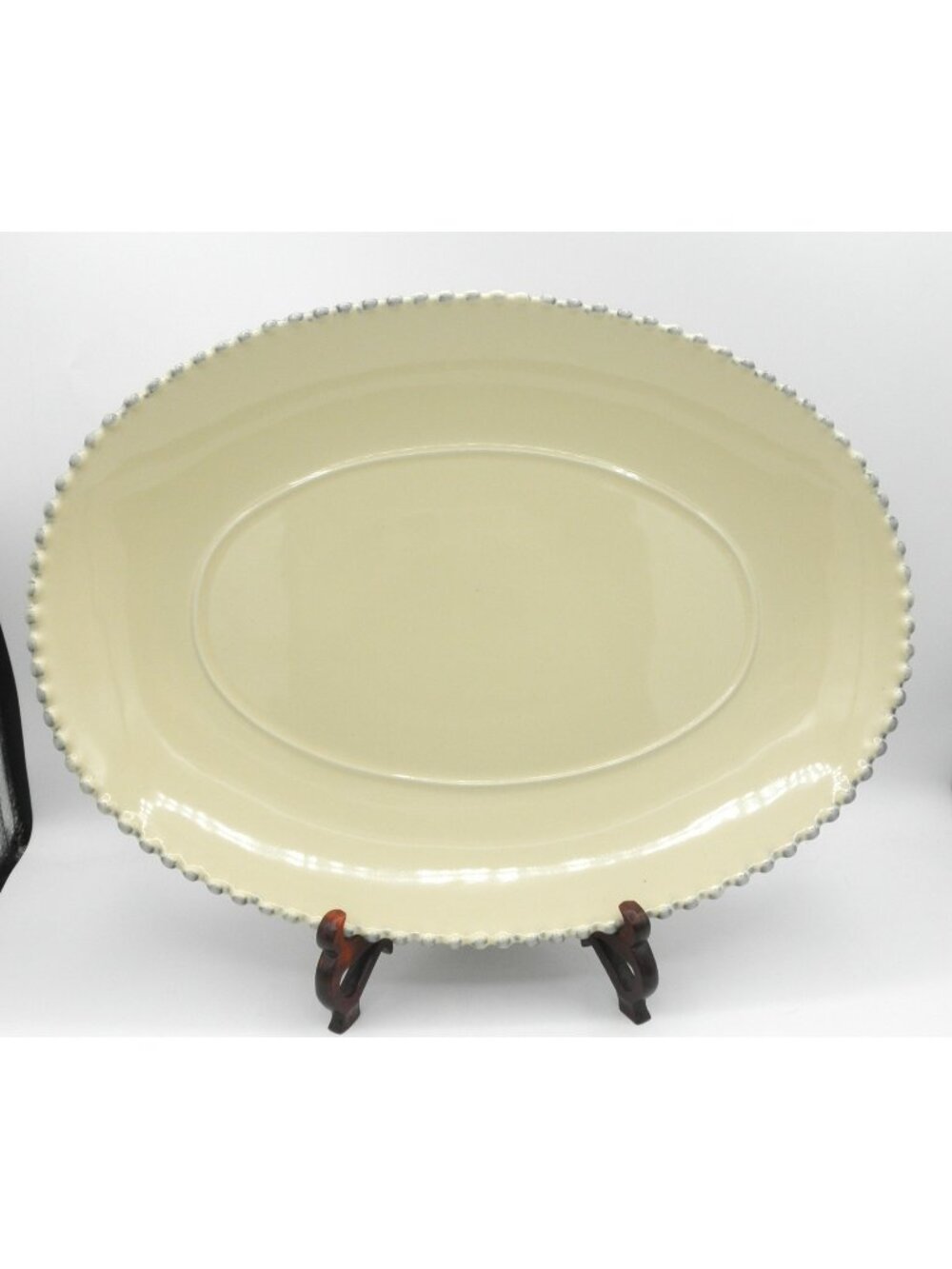 Pearl Cream by Costa Nova 16 Inch Oblong Stoneware Platter Pattern: C2NPEACR